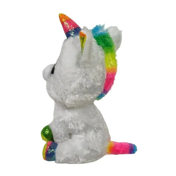 Ty Beanie Boos TySilk Pixy Unicorn Plush White Stuffed Animal Toy Glitter Eyes - Picture 2 of 7
